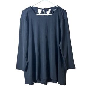 NWT The Limited Black Tie-Neck‎ Blouse XL – Minimalist Chic, Office to Evening